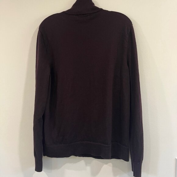 Calvin Klein Men's Zipper Sweater 100% washable merino dark purple - Picture 2 of 5